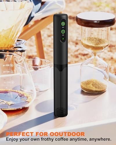 2-Speed Rechargeable Milk Frother Handheld, Black - Image 4