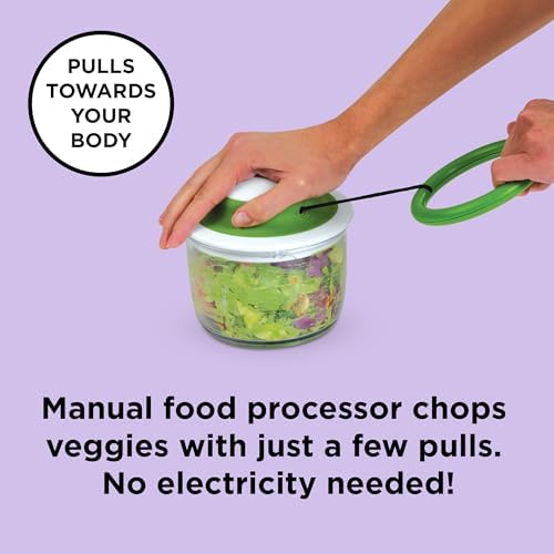 VeggiChop Hand-Powered Food Chopper (Arugula), 5.5" x 5.5" x 5"