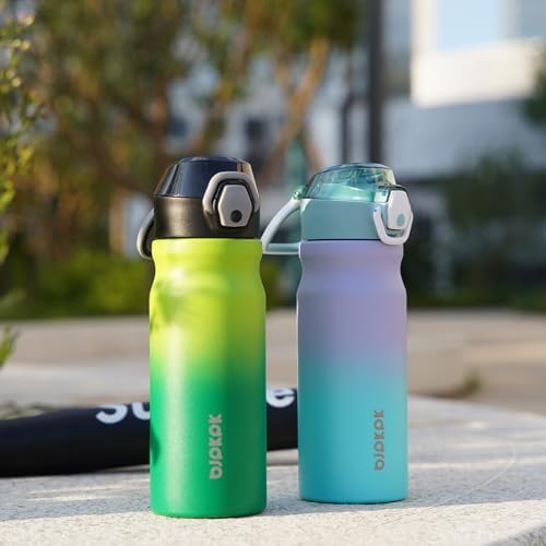 BJPKPK 18 oz Water Bottle with Straw & Handle, Insulated Stainless Flask - Image 5