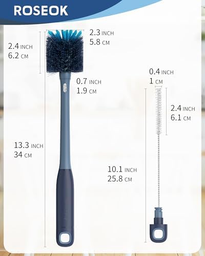 ROSEOK 2 in 1 Bottle Brush with Straw Cleaner Brush, Water Bottle Brush - Image 2