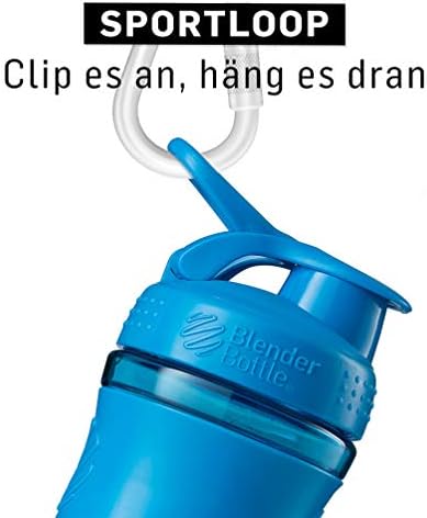 BlenderBottle SportMixer Tritan Grip Shaker Bottle, Cyan/Cyan, 28-Ounce - Image 4
