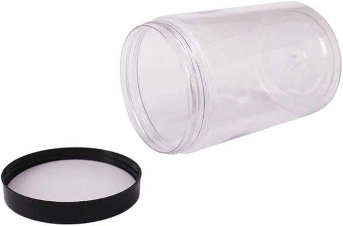 zmybcpack 6 Pack 40 oz Plastic Jars With Lids, Extra Labels, 1 Pen, Clear PET Seal Jar for Food Storage,Wide Opening Storage jar for Dry Food, Peanut, Powder, Kitchen & Craft Storage