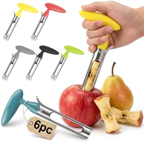 6Pack Stainless Steel Corer Fruit Corer Tool Ultra Sharp, Stainless Steel Easy To Operate And Clean For Baking Apples And Other Culinary Uses