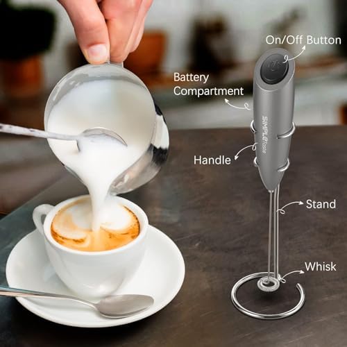 SIMPLETASTE Milk Frother Handheld Electric Foam Maker Battery Operated - Image 4