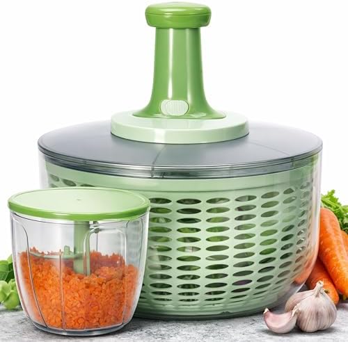 Brieftons 6.34-Quart Large Salad Spinner and Chopper, Lettuce Dryer Washer by Brieftons
