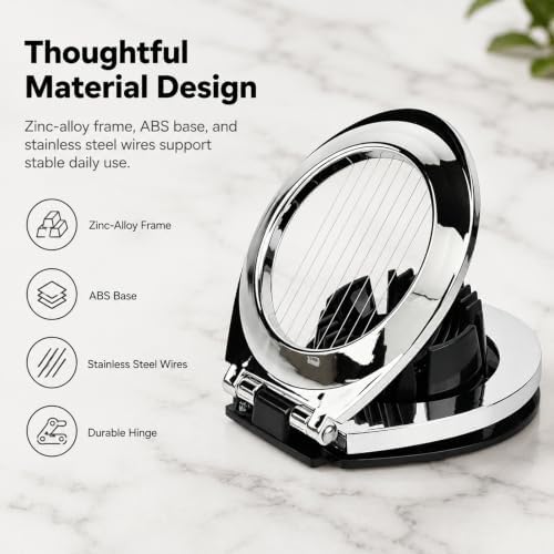 2 in 1 Egg Slicer for Hard Boiled Eggs, for Eggs, Strawberries, Mushrooms - Image 3