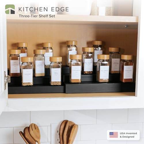 3-Tier Expandable Spice Rack Organizer, Black