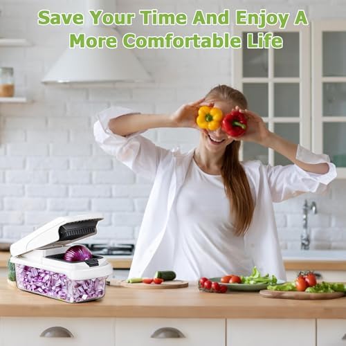 15 in 1 Vegetable Chopper with Container and Stainless Steel Blades - Image 7