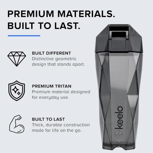 Keelo 28 oz Protein Shaker Bottle, 100% Leakproof Shaker Cup, Black - Image 2