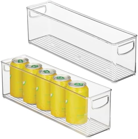 Plastic Stackable Pantry Bin, Set of 2, Clear