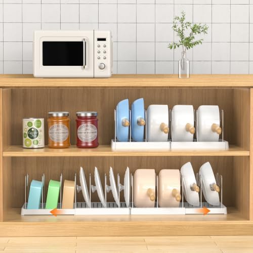 31.5" Expandable Pots and Pans Lid Organizer Under Cabinet (2 Pack)