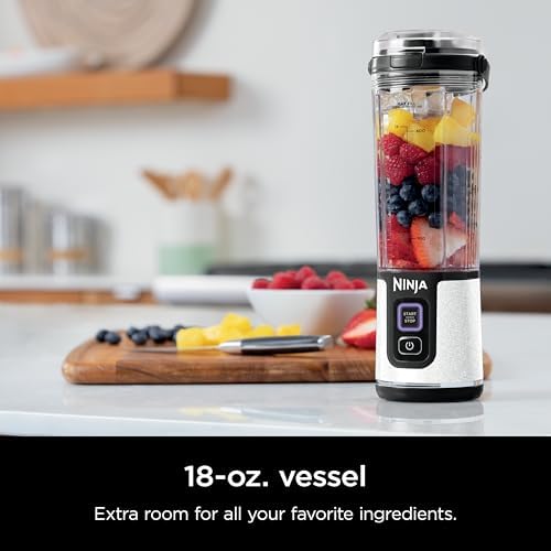 Ninja Blast Portable Blender, Cordless,18oz Vessel, White Glitter, BC152GL - Image 2