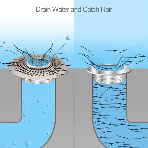 Shower Drain Hair Catcher/Bathroom Drain Cover/Bathtub Drain Strainer/Shower Stall Drain Protector(Brushed Nickel)