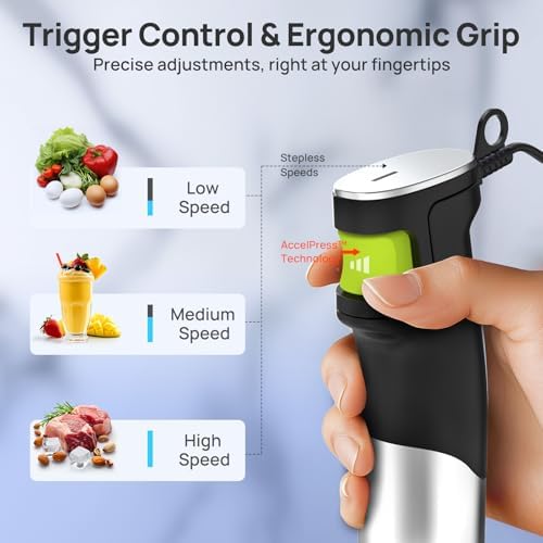 Consciot 7-in-1 Immersion Blender Handheld Max 1100W, Trigger Speed Control - Image 3