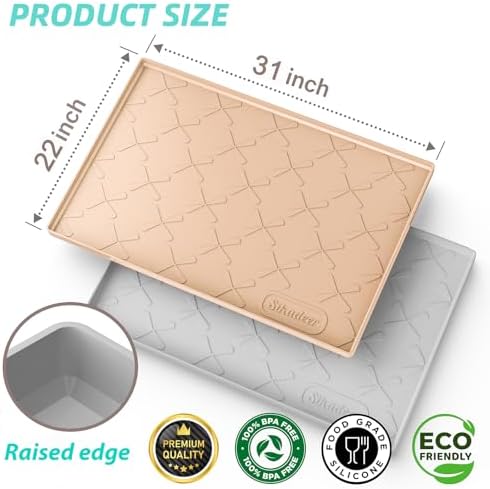 Waterproof Under Sink Mat 31" x 22" Kitchen Cabinet Liner Silicone