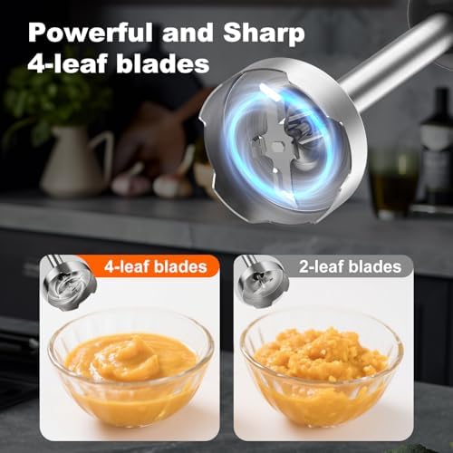 Immersion Blender Handheld 1200W, 20-speeds, 5-in-1 Handheld Mixer - Image 2