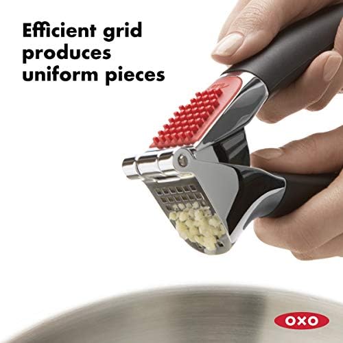 OXO Good Grips Hand-Held Mandoline Slicer & Good Grips Soft-Handled Garlic Press, Black, One Size - Image 3