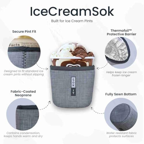 IceCreamSok Insulated Neoprene Cover (Jingle Smells, Fits Talenti 16oz Pints)
