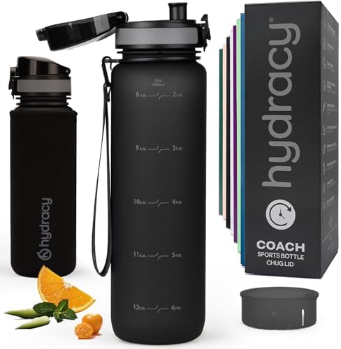 Motivational Water Bottle with Time Marker & Fruit Infuser 32 oz