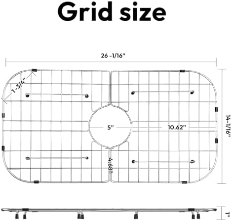 Foldable Sink Protector Grid, 26-1/16"×14-1/16" Sink Bottom Rack