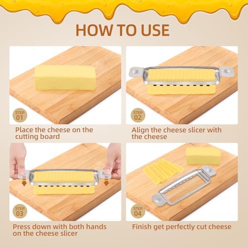 Stainless Steel Butter Slicer, Butter Cutter for Uniform 1/4-Inch Slices - Image 4