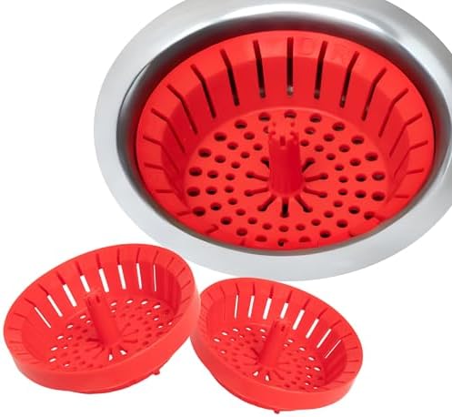 3-Pk Clog-Free Kitchen Sink Strainer - USA Made Sink Drain Strainer