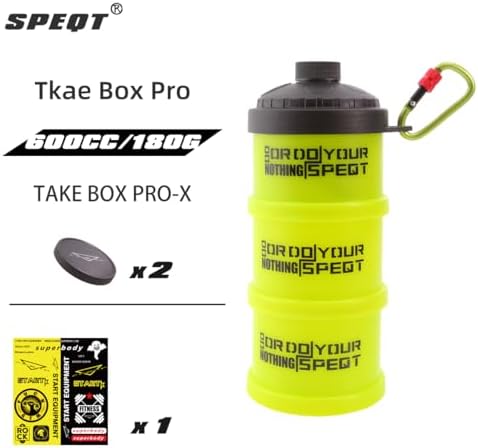 Protein Powder Stackable Container To Go,with Top Cap Funnel for Water Bottle,Twist Lock Portable Supplement Organize Storage Dispenser for Pre/Post Workout,Fitness,Travel,Gym