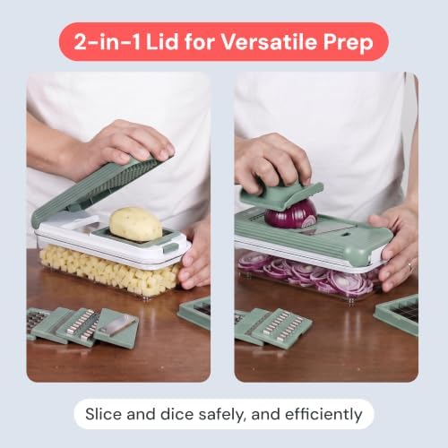 Essential Vegetable Chopper & Mandoline Slicer 8-in-1 Kitchen Tool