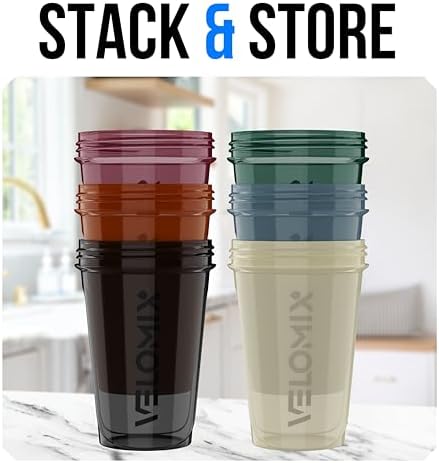 6 Pack 20oz Protein Shaker Bottle for Protein Mixes, Mood Tones