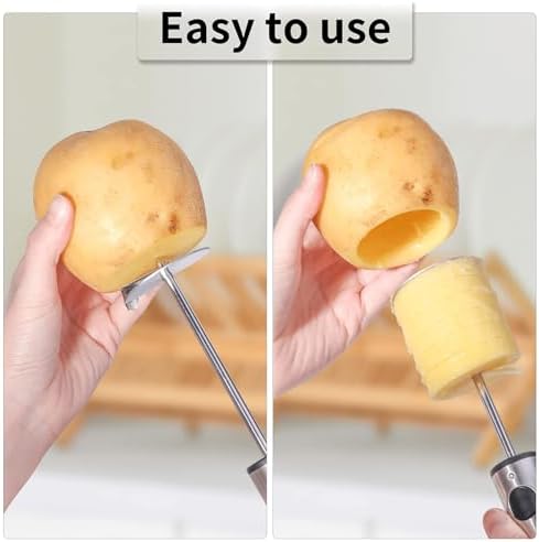Newness Multi-Purpose Veggie Drill with Sharp Blade and Ergonomic Anti-Slip Handle, 4 Sizes for Coring and Hollowing out Zucchini, Potatoes, Carrot