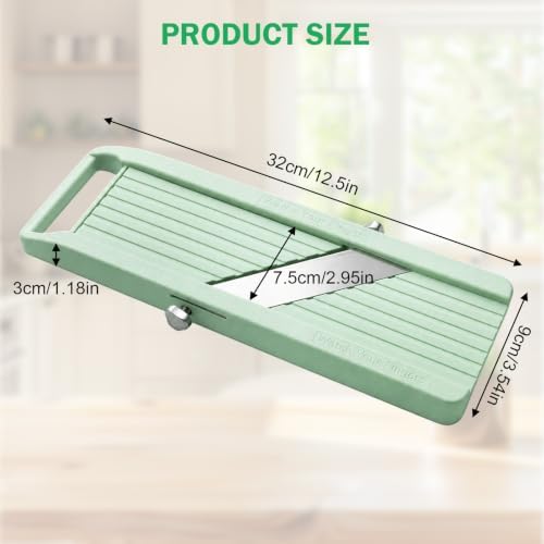 Mandoline Slicer for Kitchen, Upgrade Super Slicer for Vegetable, 3 Interchangeable Stainless Steel Blades, Handheld Vegetable Cutter for Cucumber, Potato, Carrot & More, Rustproof & Dishwasher-Safe
