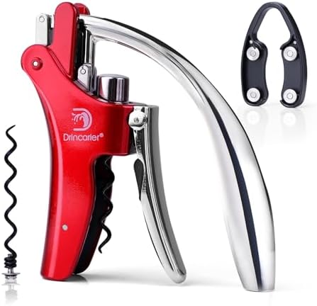 Wine Opener Compact Vertical Corkscrew Wine Bottle Opener with Built-in Foil Cutter