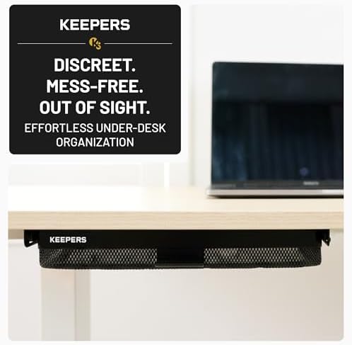 KEEPERS Anything Keeper – Compact 11x10 in Under Cabinet Pull-Down Basket, Hidden Steel Organizer for K-Cups, Spices & Small Items, Magnetic Close, Kitchen RV Desk – Black