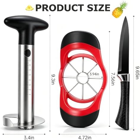 Pineapple Corer and Slicer, Stainless Steel Pineapple Cutter Set
