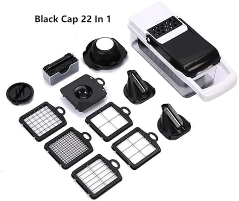 26 in 1 Vegetable Chopper with Container, Mandoline Slicer, Onion Chopper Dicer, Food Chopper Set with Cutting Board, Knife Set, Scissors and Drain Basket - Image 3
