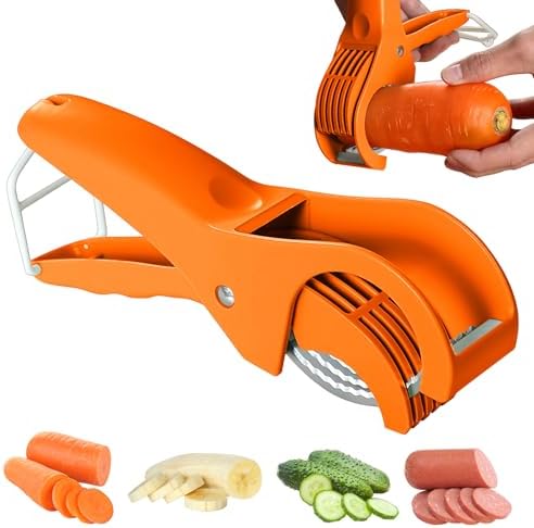 Upgrade 2 pack Stainless Steel Banana Strawberry Cucumber Carrot Egg Sausage Thin Slicer Cutter kitchen gadget (orange) by Unknown