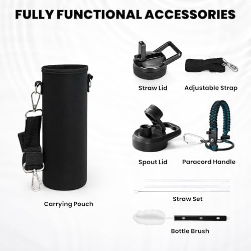 Insulated Water Bottle 24 oz, Triple Wall Vacuum Stainless Steel