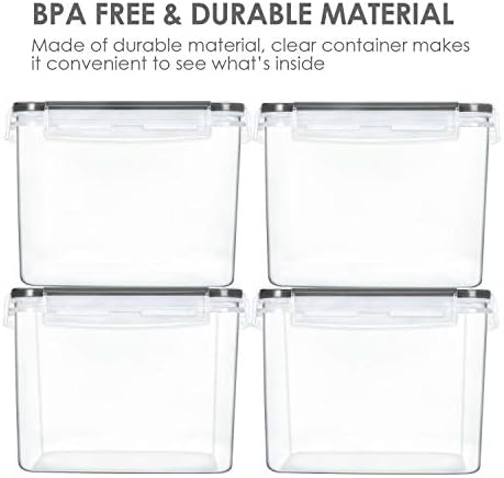 3.6L Food Storage Containers, 4 PCS, Black