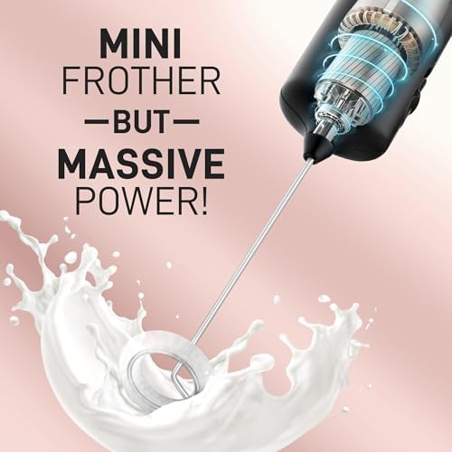 Zulay Kitchen Mini Mighty Milk Frother Wand, Powerful Coffee Frother, Black - Image 6