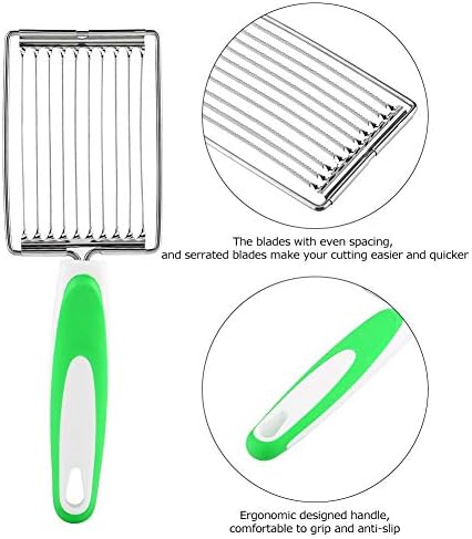 Stainless Steel Luncheon Meat Cutter for Ham, Fruit, Tomato, Cheese, Soft Food Cutting Tool, Green - Image 4