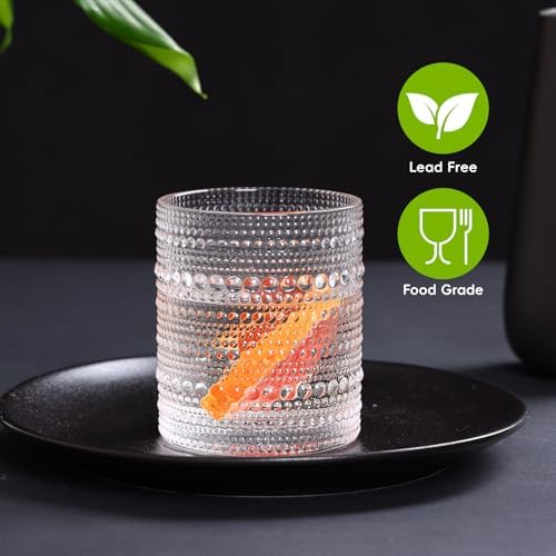 Hobnail Drinking Glasses Set of 12 Vintage Water Glass Cups