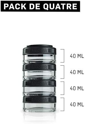 BlenderBottle GoStak Tritan Twist n' Lock Storage Jars 4 Jar Black - Image 2