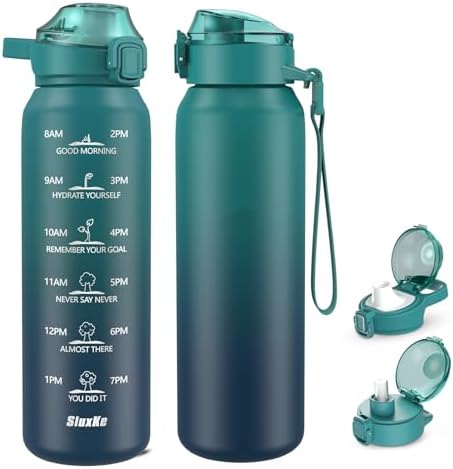 32oz Insulated Water Bottle with 2Lids(Straw Lid & Spout Lid), 1000ml Stainless Steel Water Bottle Double Walled Leakproof, Reusable Metal Bottle Keep Cold & Hot for Men, Women BLUE BLUE