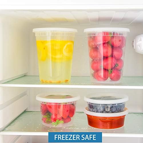 [8 oz,16oz,32oz,48Sets,16Sets each size Plastic food storage containers with lids airtight,BPA Free,Microwave/Dishwasher/Freezer Safe