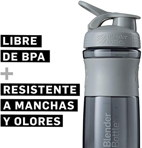 BlenderBottle SportMixer Tritan Grip Shaker Bottle, Pebble Grey, 28-Ounce - Image 6