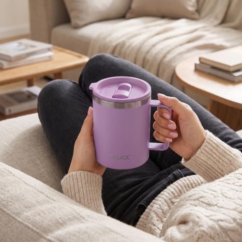 TILUCK 12 oz Insulated Coffee Mug with Lid and Handle - Image 4