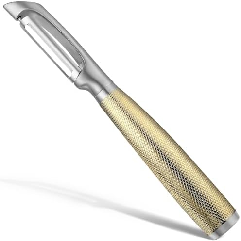 Luxury I-Type Vegetable Peeler – 24K Gold Plated Handle, 304 Stainless Steel Ultra Sharp Blade, Ideal for Potatoes, Apples, and Other Fruits & Vegetables