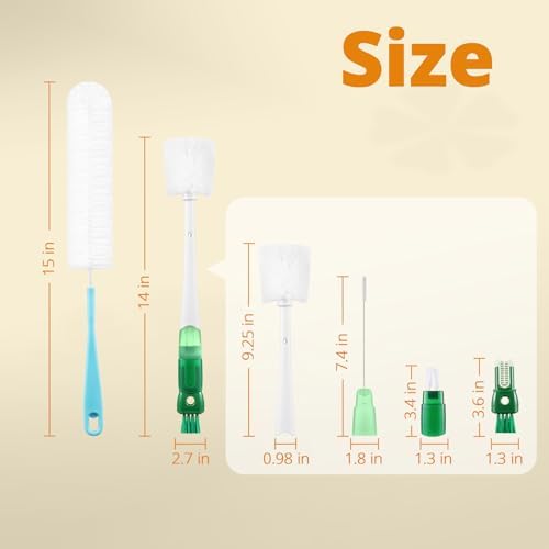 OUTXE 5 Pack Bottle Brush Cleaning Set, 5-in-1 Cup Cleaner Brush - Image 6