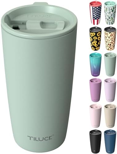 TILUCK 20 oz Insulated Coffee Tumbler with BPA-Free Lid by TILUCKBringsGoodLuck