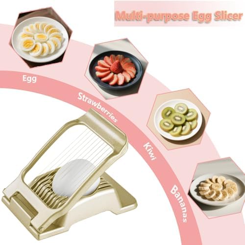 Egg Slicer for Hard Boiled Eggs Strawberry Slicer, Stainless Steel Wire, Heavy Duty Aluminium Tomato Slicer for Hard Boiled Eggs or Strawberry, Butter, Kiwi - Image 5